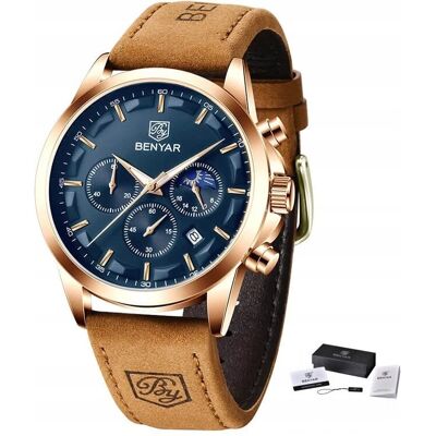 TMZEGARKI Benyar Zegarek Męski Elegancki Chronograf Pudełko TMZEGARKI Benyar Zegarek Męski Elegancki Chronograf Pudełko
