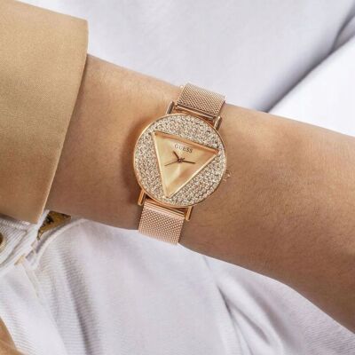 Guess Mini Iconic zegarek damski rose gold z kryształkami GW0671L3 Guess Mini Iconic zegarek damski rose gold z kryształkami GW0671L3