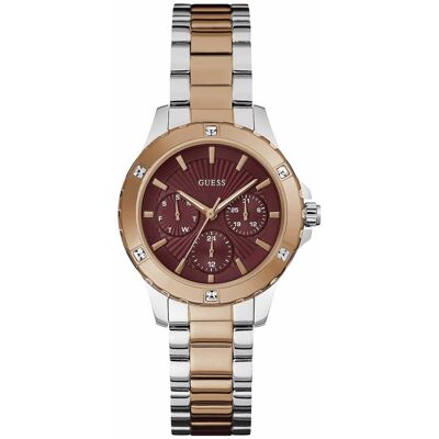 Guess Mist zegarek damski bikolor z bordową tarczą GW0723L2 Guess Mist zegarek damski bikolor z bordową tarczą GW0723L2