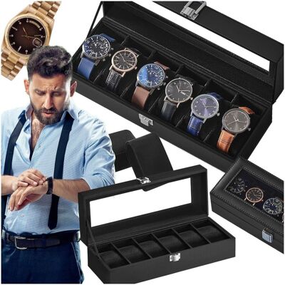 songmics Organizer Na Zegarki Męskie Damskie Etui Pudełko Szkatułka Na 6 Zegarków songmics Organizer Na Zegarki Męskie Damskie Etui Pudełko Szkatułka Na 6 Zegarków