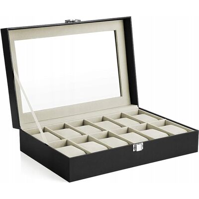 songmics Organizer Pudełko Na Zegarki 12 Szt Eleganckie songmics Organizer Pudełko Na Zegarki 12 Szt Eleganckie