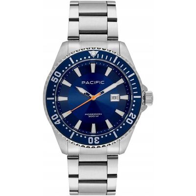 Pacific Poseidon SMPB-2001-02 niebieski zegarek bransoleta wodoodporny 200M Pacific Poseidon SMPB-2001-02 niebieski zegarek bransoleta wodoodporny 200M