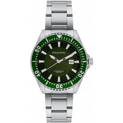 Pacific Poseidon SMPB-2001-07 zielony zegarek wodoodporny 200M Pacific Poseidon SMPB-2001-07 zielony zegarek wodoodporny 200M