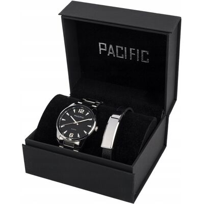 Pacific X0080-12 Komplet Srebrny Zegarek Bransoletka Elegancki Zestaw Dla Pacific X0080-12 Komplet Srebrny Zegarek Bransoletka Elegancki Zestaw Dla