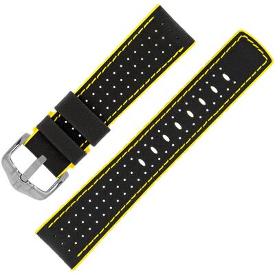 Pasek Do Zegarka Hirsch 0917294050-4-20 Czarny,Żółty 20mm Pasek Do Zegarka Hirsch 0917294050-4-20 Czarny,Żółty 20mm