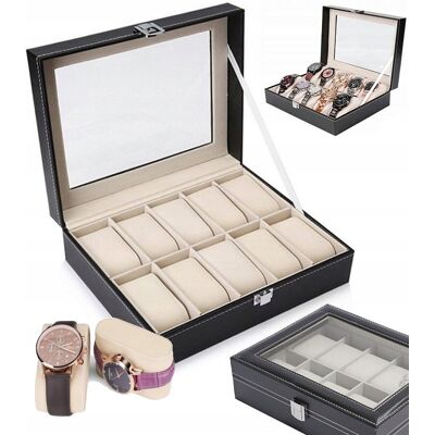 Inny producent PUDEŁKO ETUI ORGANIZER SZKATUŁKA NA ZEGARKI POJEMNOŚĆ 10 SZTUK ZEGARKÓW Inny producent PUDEŁKO ETUI ORGANIZER SZKATUŁKA NA ZEGARKI POJEMNOŚĆ 10 SZTUK ZEGARKÓW