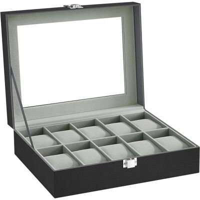 Inny producent PUDEŁKO NA ZEGARKI MĘSKIE SZKATUŁKA ELEGANCKA ORGANIZER ETUI NA 10 ZEGARKÓW Inny producent PUDEŁKO NA ZEGARKI MĘSKIE SZKATUŁKA ELEGANCKA ORGANIZER ETUI NA 10 ZEGARKÓW