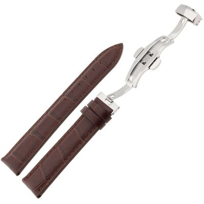 Skórzany Pasek Do Zegarka 22 Mm Jvd R42402-22 Ciemnobrązowy Skórzany Pasek Do Zegarka 22 Mm Jvd R42402-22 Ciemnobrązowy