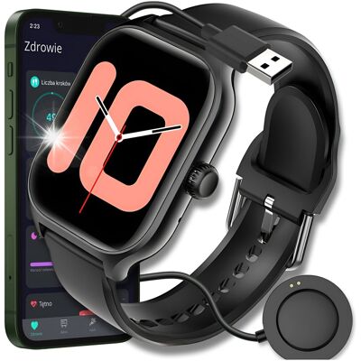 ZeeTech Smartwatch Męski Damski Zegarek J.Polski Rozmowy Tętno Ciśnienie Tlen Sport ZeeTech Smartwatch Męski Damski Zegarek J.Polski Rozmowy Tętno Ciśnienie Tlen Sport
