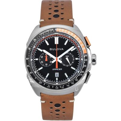 Zegarek Bulova Racer Chronograph Leather Strap Black Dial Quartz 98b427 100m Men'S Watch Zegarek Bulova Racer Chronograph Leather Strap Black Dial Quartz 98b427 100m Men'S Watch
