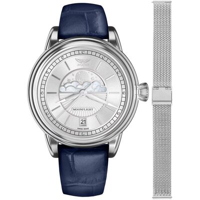 Zegarek Damski Aviator V.1.33.0.250.4.BLM-SET srebrny Zegarek Damski Aviator V.1.33.0.250.4.BLM-SET srebrny