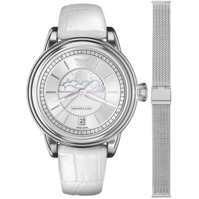 Zegarek Damski Aviator V.1.33.0.250.4-SET srebrny Zegarek Damski Aviator V.1.33.0.250.4-SET srebrny