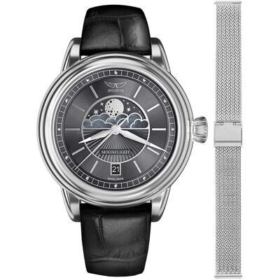 Zegarek Damski Aviator V.1.33.0.254.4.BM-SET srebrny Zegarek Damski Aviator V.1.33.0.254.4.BM-SET srebrny