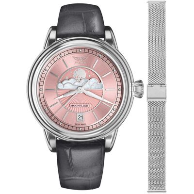 Zegarek Damski Aviator V.1.33.0.257.4GM-SET srebrny Zegarek Damski Aviator V.1.33.0.257.4GM-SET srebrny