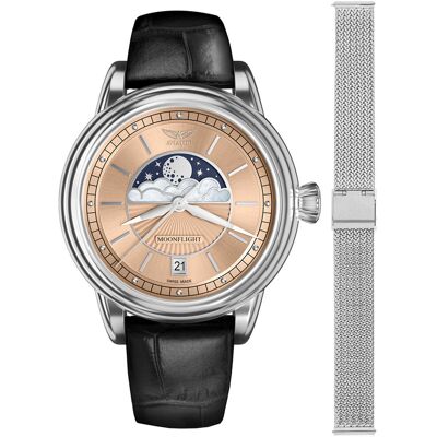 Zegarek Damski Aviator V.1.33.0.259.4.BM-SET srebrny Zegarek Damski Aviator V.1.33.0.259.4.BM-SET srebrny
