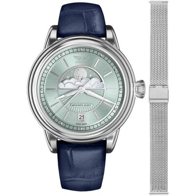 Zegarek Damski Aviator V.1.33.0.261.4.BLM-SET srebrny Zegarek Damski Aviator V.1.33.0.261.4.BLM-SET srebrny