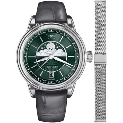 Zegarek Damski Aviator V.1.33.0.262.4GM-SET srebrny Zegarek Damski Aviator V.1.33.0.262.4GM-SET srebrny