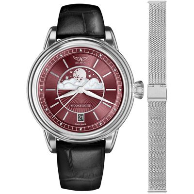 Zegarek Damski Aviator V.1.33.0.264.4.BM-SET srebrny Zegarek Damski Aviator V.1.33.0.264.4.BM-SET srebrny
