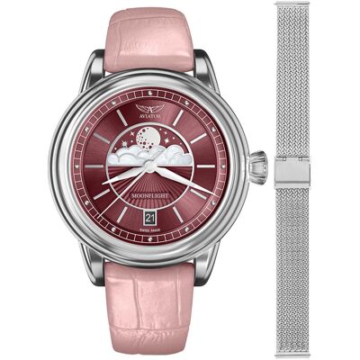 Zegarek Damski Aviator V.1.33.0.264.4.PM-SET srebrny Zegarek Damski Aviator V.1.33.0.264.4.PM-SET srebrny