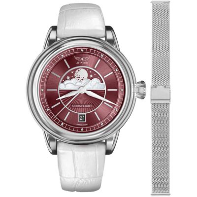 Zegarek Damski Aviator V.1.33.0.264.4.WM-SET srebrny Zegarek Damski Aviator V.1.33.0.264.4.WM-SET srebrny