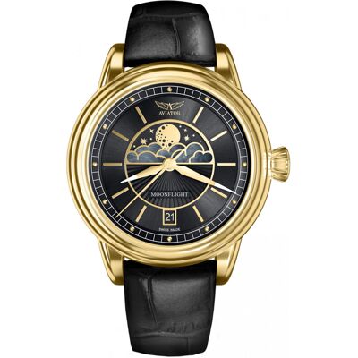 Zegarek Damski Aviator V.1.33.1.344.4 czarny Zegarek Damski Aviator V.1.33.1.344.4 czarny