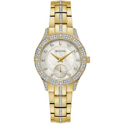 Zegarek Damski Bulova 98L283 Cyrkonie Złoty Zegarek Damski Bulova 98L283 Cyrkonie Złoty