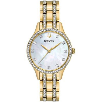 Zegarek Damski Bulova 98X119 CYRKONIE złoty Zegarek Damski Bulova 98X119 CYRKONIE złoty