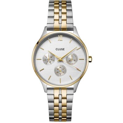 Zegarek damski CLUSE Minuit Multifunction srebrno-złoty CW10704 Zegarek damski CLUSE Minuit Multifunction srebrno-złoty CW10704