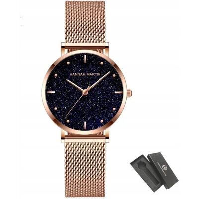 TMZEGARKI ZEGAREK DAMSKI ROSE GOLD NA BRANSOLECIE MESH HANNAH MARTIN ELEGANCKI PIĘKNY TMZEGARKI ZEGAREK DAMSKI ROSE GOLD NA BRANSOLECIE MESH HANNAH MARTIN ELEGANCKI PIĘKNY