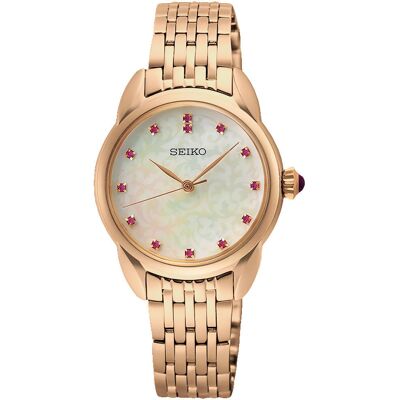 Zegarek Damski Seiko Sur564p1 Cyrkonie Różowe Złoto Zegarek Damski Seiko Sur564p1 Cyrkonie Różowe Złoto