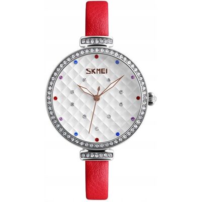 Zegarek damski SKMEI analog cyrkonie pasek skóra kolory Zegarek damski SKMEI analog cyrkonie pasek skóra kolory