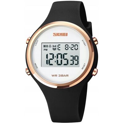 Zegarek damski - SKMEI elektroniczny alarm czarny Zegarek damski - SKMEI elektroniczny alarm czarny