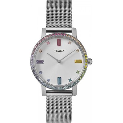 Zegarek Damski Timex TW2W79000 CYRKONIE srebrny Zegarek Damski Timex TW2W79000 CYRKONIE srebrny