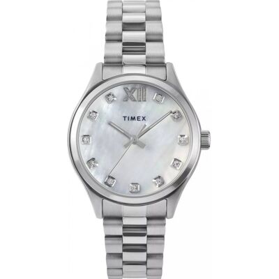 Zegarek Damski Timex TW2W85300 CYRKONIE srebrny Zegarek Damski Timex TW2W85300 CYRKONIE srebrny