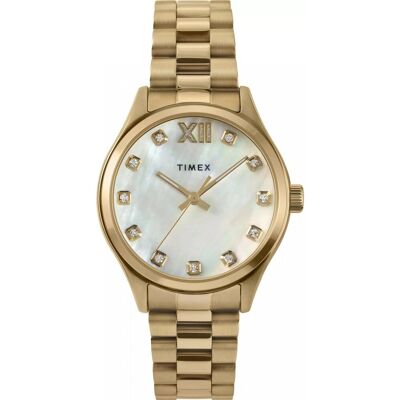 Zegarek Damski Timex TW2W85400 CYRKONIE złoty Zegarek Damski Timex TW2W85400 CYRKONIE złoty