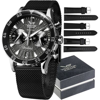 Zegarek Damski Vostok Europe VK64-515A523BB czarny Zegarek Damski Vostok Europe VK64-515A523BB czarny