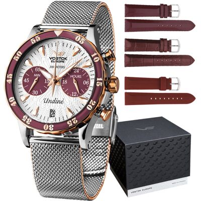 Zegarek Damski Vostok Europe VK64-515E567B srebrny Zegarek Damski Vostok Europe VK64-515E567B srebrny