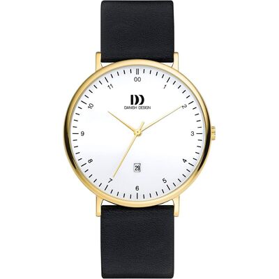 Zegarek DANISH DESIGN black DZ120649 czarny złoty skórzany pasek Zegarek DANISH DESIGN black DZ120649 czarny złoty skórzany pasek