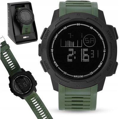 Cadro Zegarek elektroniczny męski sportowy alarm stoper podświetlenie zielony Cadro Zegarek elektroniczny męski sportowy alarm stoper podświetlenie zielony