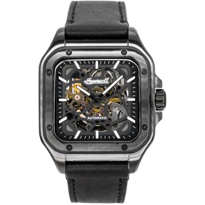 Zegarek Ingersoll The Ollie Leather Strap Black Skeleton Dial Automatic I14504 Men'S Watch Zegarek Ingersoll The Ollie Leather Strap Black Skeleton Dial Automatic I14504 Men'S Watch