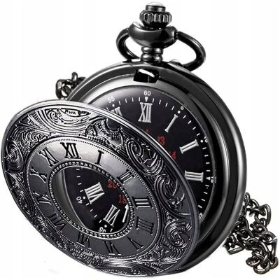 inna (Inny) ZEGAREK KIESZONKOWY STEAMPUNK CZARNY RETRO ŁAŃCUSZEK MĘSKI VINTAGE PREZENT inna (Inny) ZEGAREK KIESZONKOWY STEAMPUNK CZARNY RETRO ŁAŃCUSZEK MĘSKI VINTAGE PREZENT
