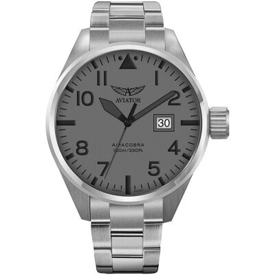 Zegarek Męski Aviator V.1.22.0.150.5 srebrny Zegarek Męski Aviator V.1.22.0.150.5 srebrny
