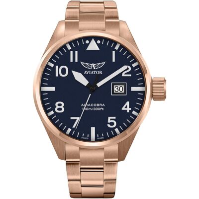 Zegarek Męski Aviator V.1.22.2.149.5 różowe złoto Zegarek Męski Aviator V.1.22.2.149.5 różowe złoto