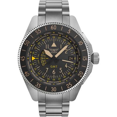 Zegarek Męski Aviator V.1.37.0.303.5 srebrny Zegarek Męski Aviator V.1.37.0.303.5 srebrny