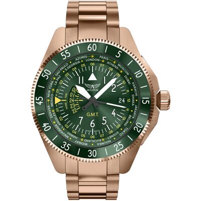 Zegarek Męski Aviator V.1.37.2.309.5 różowe złoto Zegarek Męski Aviator V.1.37.2.309.5 różowe złoto