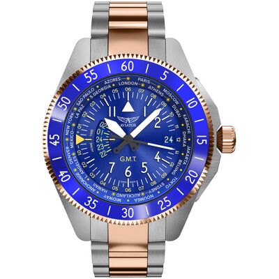 Zegarek Męski Aviator V.1.37.3.308.5 srebrny Zegarek Męski Aviator V.1.37.3.308.5 srebrny