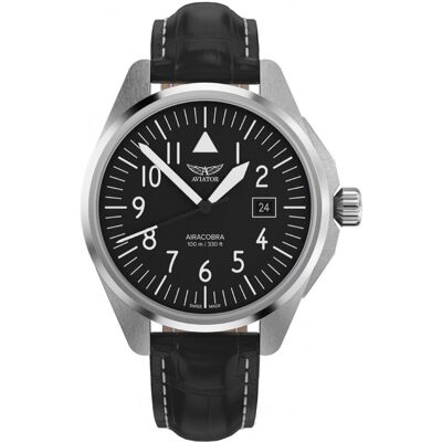 Zegarek Męski Aviator V.1.38.0.315.4 czarny Zegarek Męski Aviator V.1.38.0.315.4 czarny