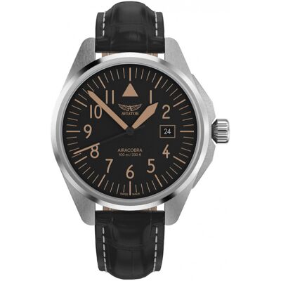 Zegarek Męski Aviator V.1.38.0.316.4 czarny Zegarek Męski Aviator V.1.38.0.316.4 czarny