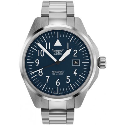 Zegarek Męski Aviator V.1.38.0.317.5 srebrny Zegarek Męski Aviator V.1.38.0.317.5 srebrny