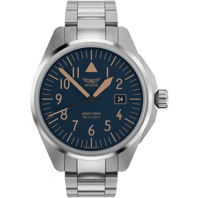 Zegarek Męski Aviator V.1.38.0.318.5 srebrny Zegarek Męski Aviator V.1.38.0.318.5 srebrny